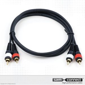 2x RCA naar 2x RCA Pro Series kabel, 5m, m/m | Signaalkabel | sam connect kabel