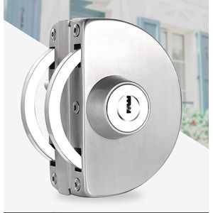 Roestvrij Staal Glas Schuifdeurkast Slot Met Sleutel - Dubbel Glas Deurslot - 3 Koperen Sleutels - 10-12mm Dikte Gehard Glas