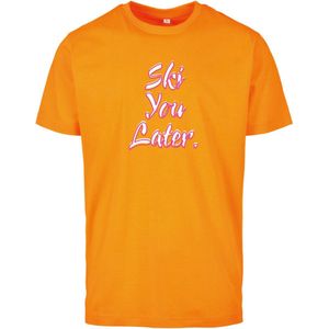 T-shirt oranje L - Ski you later. - soBAD. | Foute apres ski outfit | kleding | verkleedkleren | wintersport t-shirt | wintersport dames en heren