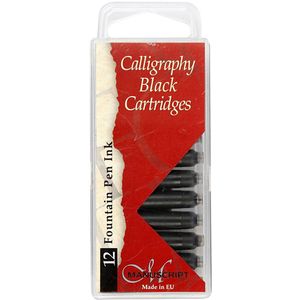 Kalligrafie Vullingen - Zwarte Inktpatronen - Navulbare Kalligrafie Pennen - Handlettering Inkt - Kalligrafie Benodigdheden - Creatief Schrijven - DIY Kalligrafie Kit - 12 Stuks