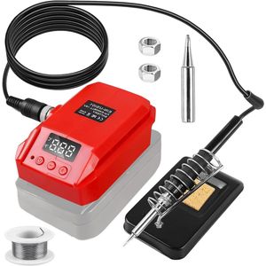 Accu soldeerbout 18V Li-ion Einhell 60W LCD draadloos met instelbare temperatuur 180-480 °C incl. 50 g soldeerdraad