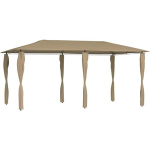 vidaXL-Prieel-met-paalhoezen-160-g/m²-3x6x2,6-m-taupe