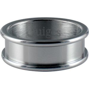 Quiges Stapelring Ring - Basisring  - Dames - RVS zilverkleurig - Maat 17 - Hoogte 6mm
