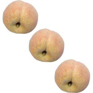 Set van 3x stuks kunstfruit perziken van 8 cm - Decoratie nep/namaak fruit