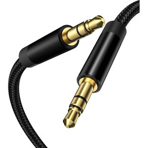 Aux Audio Kabel Nylon Gevlochten - 15M - Stereo Audiokabel - Hoofdtelefoon Auto-Audio