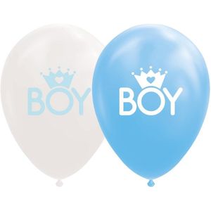 Wefiesta Ballonnen Baby Boy 30 Cm Latex Blauw/wit 8 Stuks