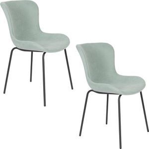 Feliz Lifestyle Junzo Rib Eetkamerstoelen Lichtgroen - Set van 2