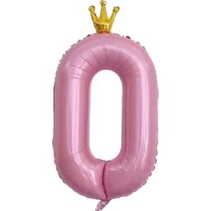 Roze Ballon 0st Jaar Verjaardagsfeestje Decoratie Kroon Kid Party Bruiloft Ballen Baby Shower Speelgoed Gift Folie Ballon globos-40 inch