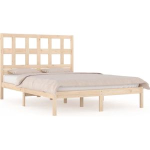 vidaXL - Bedframe - zonder - matras - massief - grenenhout - 135x190 - cm