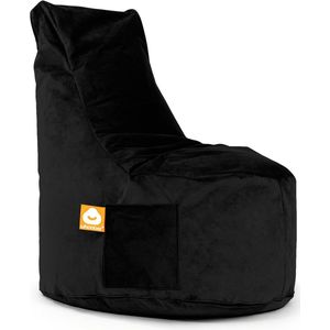 Whoober zitzak stoel Nice velvet zwart - Wasbaar - Zacht en comfortabel