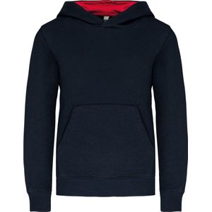 Kariban Kinder hooded sweater met gecontrasteerde capuchon K453 - NAVY / RED - 8/10 Y (8/10 ans)