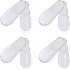 Antislip wegwerp-pantoffels gesloten pantoffels premium badstof 4 paar