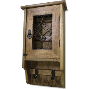 Purity Houten Sleutelkast - Sleutelhanger Opbergoplossing - 1 stuk - Bruin - Hout