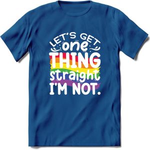 Lets Get Things Straight | Pride T-Shirt | Grappig LHBTIQ+ / LGBTQ / Gay / Homo / Lesbi Cadeau Shirt | Dames - Heren - Unisex | Tshirt Kleding Kado | - Donker Blauw - 3XL