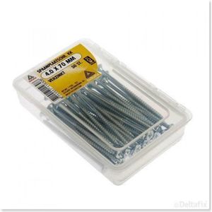Deltafix spaanplaatschroef platkop / kruiskop verzinkt 4.0 x 70 mm 50 st.