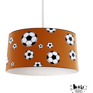 Hanglamp voetbal - kinder & babykamer - lampen - oranje - kunststof - 30x25cm - excl. lichtbron