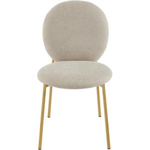 PASCAL MORABITO Set van 2 stoelen met stoffen bekleding en goudkleurig metaal – Beige – ASTRENA L 50 cm x H 88 cm x D 58.5 cm