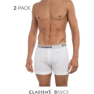 Claesen's Boxers (2-pack) - Retro rib - wit -  Maat S