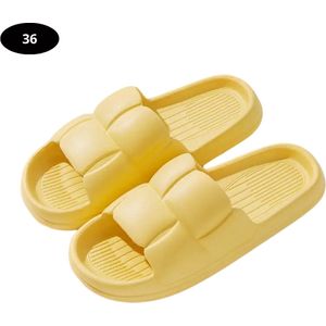 Nivard Badslippers Dames - Comfortabel - Flip Flops - Sauna - Zomer - Geel - Maat 36