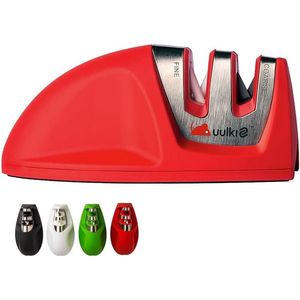 Messenslijper Klein Manueel ""Mouse"" - Veilig Messen Slijpen - met Rubber Coating en Antislip Voet (rood) DESIGNED IN FRANCE