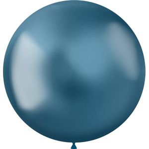 Folat - ballon XL Intense Chrome Blue 48 cm - 5 stuks