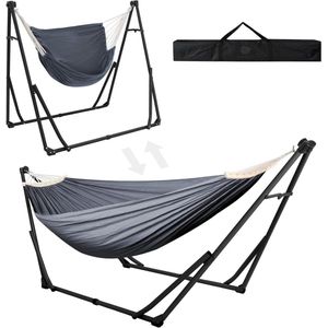 Anyoo Hangmat met Frame - Draagbaar voor Tuin, Patio, Camping