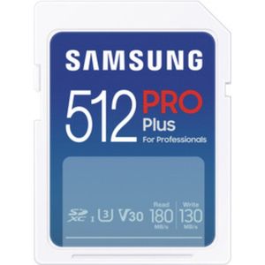 Samsung PRO Plus SDXC UHS-I Geheugenkaart – 512GB – Tot 180MB/s Leessnelheid – 130MB/s Schrijfsnelheid