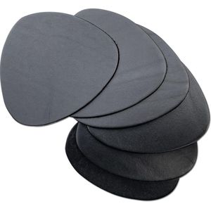 Brute Strength - Onderzetters  voor glazen - Leer - Zwart - Semi Rond - 10 stuks