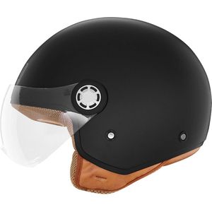 Luxe jethelm - Mat zwart - Comfortvoering - ECE 22.06 gekeurde helm - XXL - 61 cm