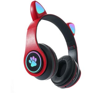 KINSI Bluetooth Gaming Headset - Stylish Kat Oor Design met LED - Verlichting! Perfect voor Meisjes, Compatibel met Alle Apparaten (Tablet / Computer / Telefoon)
