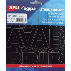 Agipa etiketten cijfers en letters letterhoogte 47 mm, 261 letters