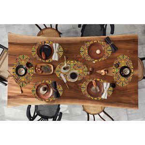 Placemats ovaal - Onderleggers - Ovale placemats - Psychedelic - Patronen - Lavalamp - 8 stuks