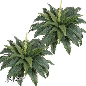 Mrs. Jones Boston Kunstvarens 2 stuks 58 cm groot kunstplanten uv-bestendig kunststof systeem kunstplanten decoratie voor buitenzwembad tuin poortdecoratie .
