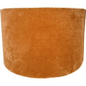 Rhea Lampenkap Ovaal - ø38x38x19cm - Beige/Goud - Velours - lampenkap voor staande lamp, lampenkappen hanglampen, lampenkappen voor tafellampen, lampenkappen, lampekap, lampenkap velours, lampenkap voor tafellamp, lampenkappen landelijk