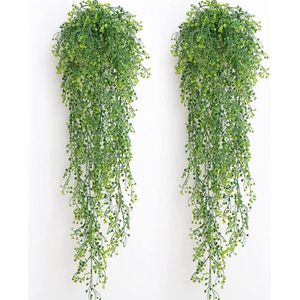 TUAKIMCE Pack of 2 artificial plants, hanging plants, artificial hanging plant, artificial ivy garland for bedroom, kitchen, living room, bathroom, balcony, office, windowsill