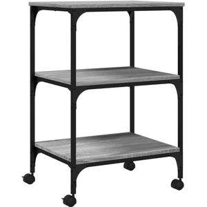 vidaXL Printerkastje - Printerkastjes - Bureau Organizer - Bureau Organiser - Printerkastje 3-laags 50x41x75 cm bewerkt hout grijs sonoma