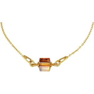 ARLIZI 1952 Ketting Swarovski kristal kubus hanger - verguld - 45 cm