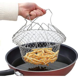 JGS ® Frituur- en Stoommandje voor Veelzijdig Koken en Gieten in de Keuken