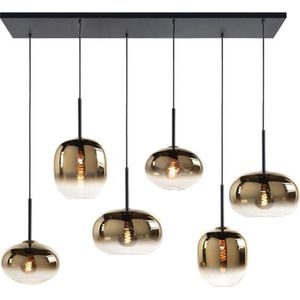 Highlight hanglamp Bellini 6L balk 120 cm - zwart/goud