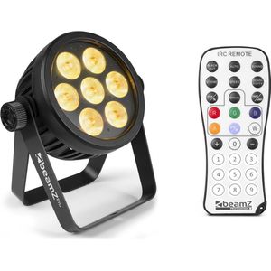 LED Par - BeamZ BAC503 LED Par met 7x 10W LED's - Vele kleuren en mogelijkheden - Incl. afstandsbediening - Zwart