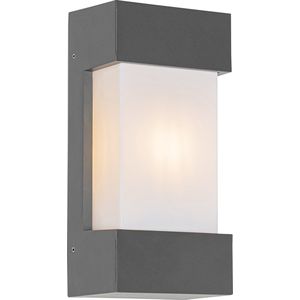 QAZQA tide - Moderne Wandlamp voor buiten - 1 lichts - D 9 cm - Donkergrijs - Buitenverlichting