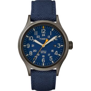 Timex Allied TW2R46200 Horloge - Leer - Blauw - Ø 40 mm