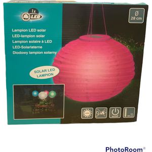 Solar lampion LED - 28cm - div. kleuren