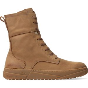 Wolky Hoge veterschoenen Check cognac nubuck