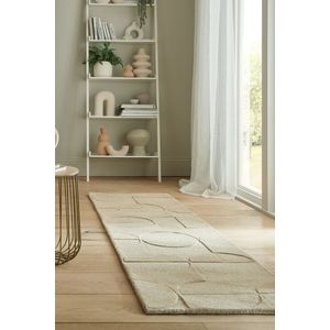 Flycarpets Loper Gigi Modern Wol - Geo Vloerkleed - Naturel / Beige - 60x230 cm