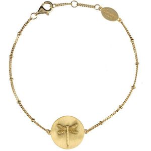 Lauren Sterk Amsterdam - armband libelle munt - zilver 925 verguld - goudkleurig - extra coating