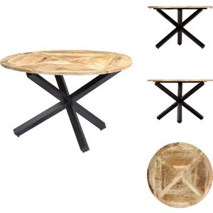vidaXL Eettafel - Eettafels - Eetkamertafel - Eetkamertafels - Eettafel rond 120x76 cm massief mangohout