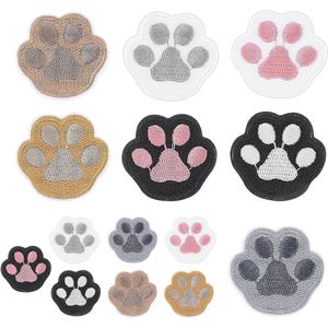 Paw Print Iron On Patch Set - 14pcs, 2 Sizes - Cute Embroidery Patches for DIY Crafts, Jeans, Jackets & Clothing
