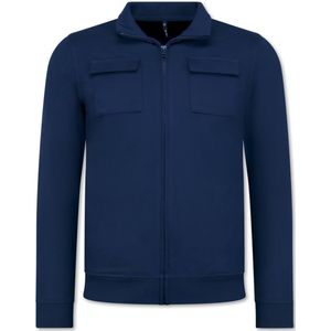 Heren Vesten met Rits - Zonder Capuchon - Sweatvest Heren - 579 - Blauw