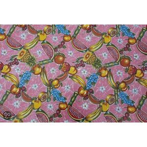 Atelier Du Baj Ananas Pink Mexicaans Tafelzeil - 250 x 120 cm